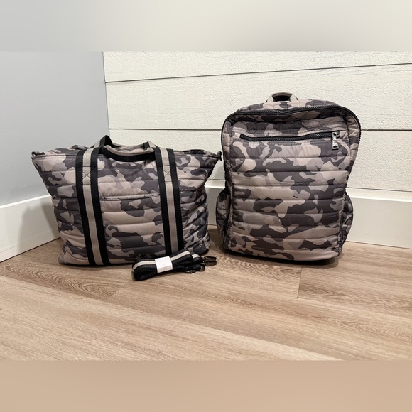 THINK ROYLN Handbags - THINK ROYLN Camouflage Tote and Backpack Set